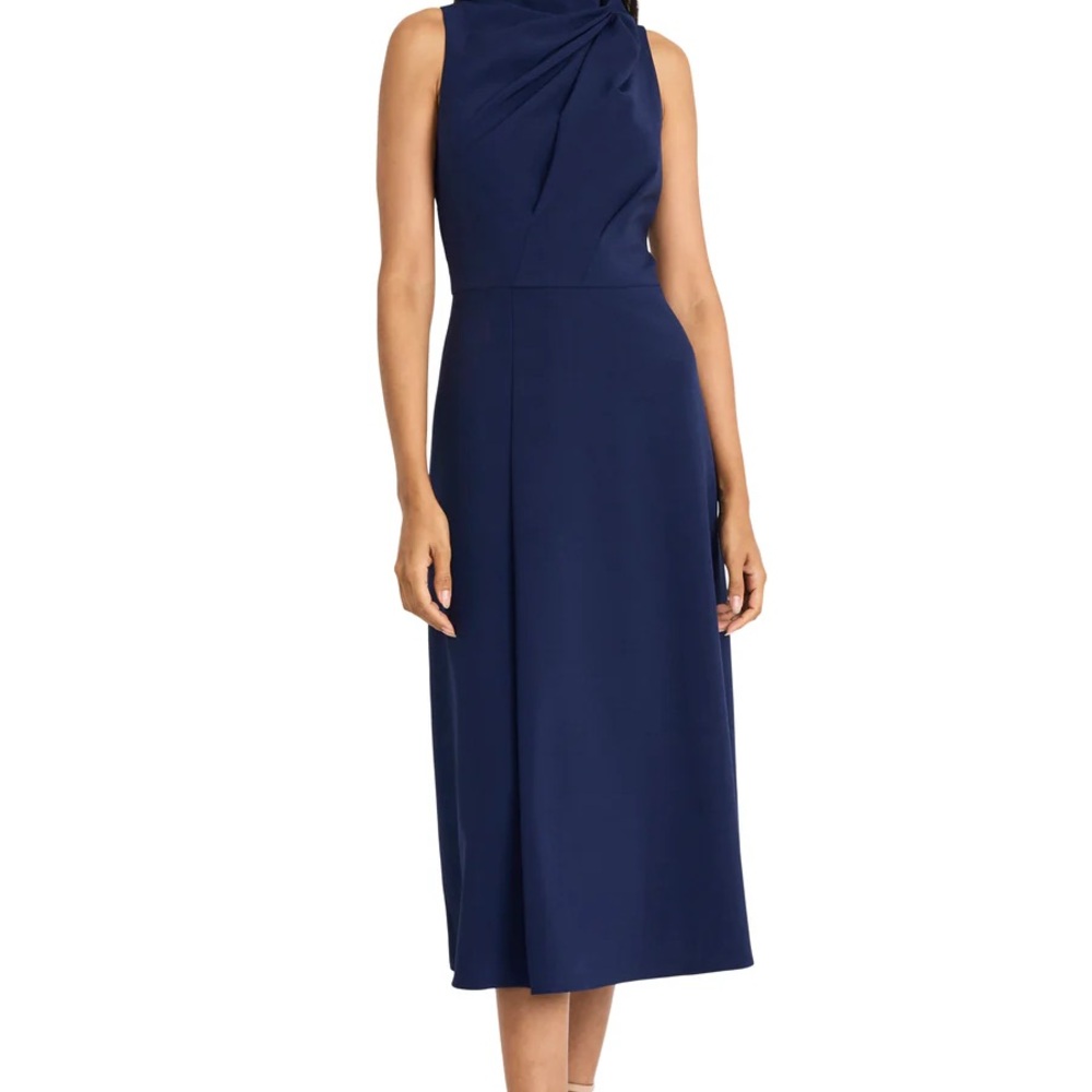 Maggy London Alex Navy Blue Midi Dress size: 12
